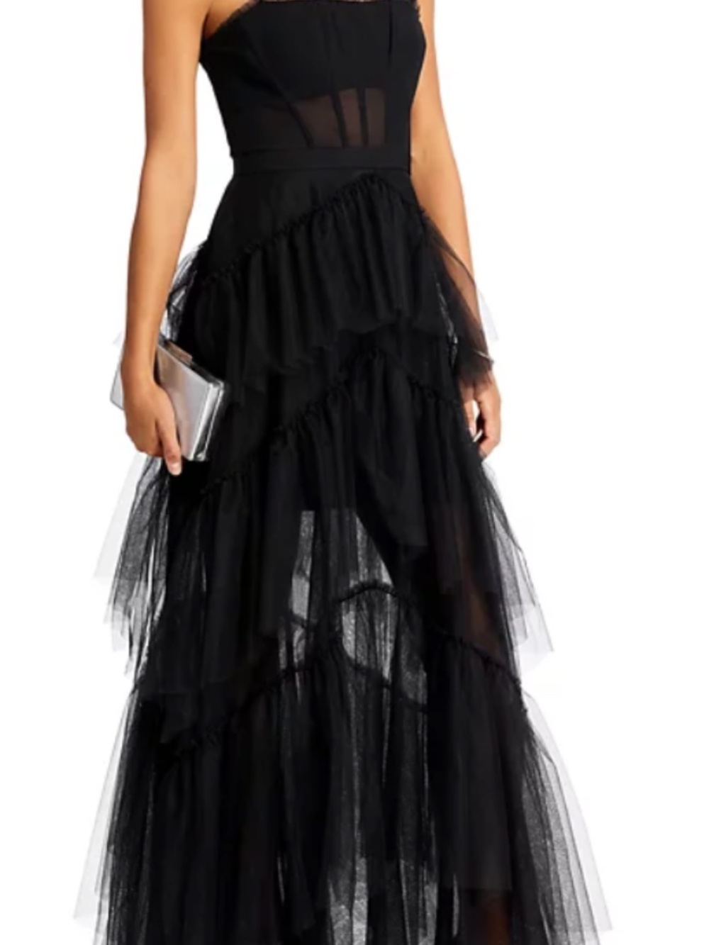 BCBG Corset Tulle Gown - Black